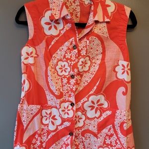 Women's vintage sleeveless Hawaiian shirt